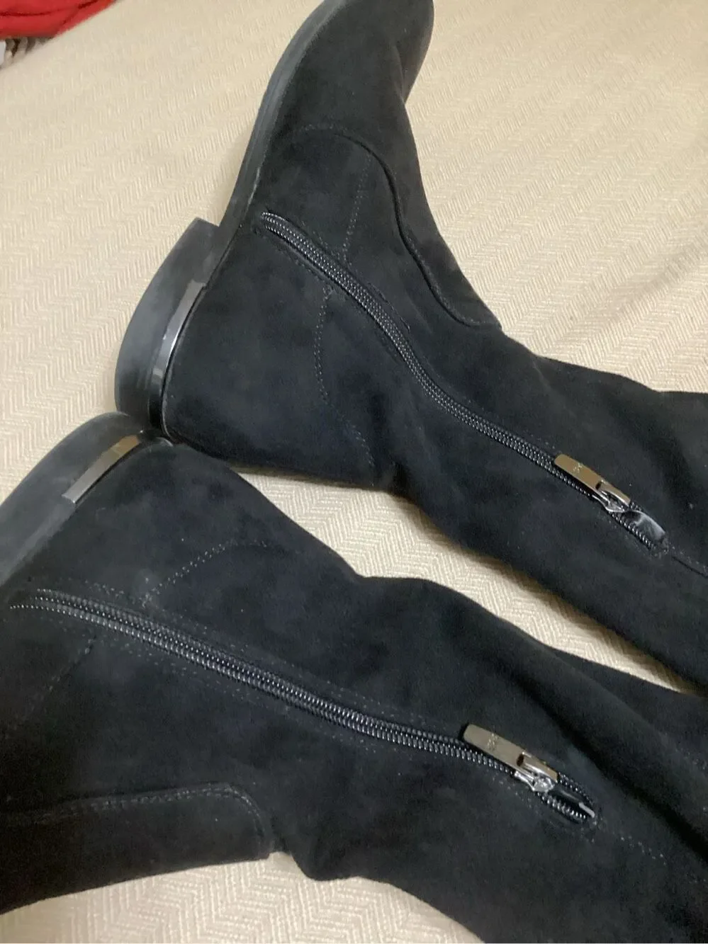 MARC FISHER Renn Black Faux Suede Over The Knee Boots 7M